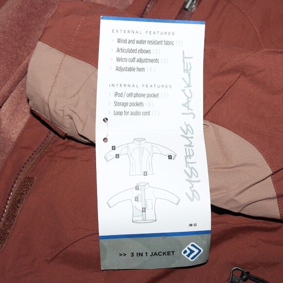 Outdoor Products Large Brown 3 In 1 Full Zip Winter Ski Snowboarding Jacket - Picture 12 of 12